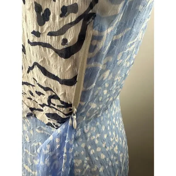 Tanya Taylor Bianka Silk Blend Wrap Dress Party Mini Leopard Short Sleeve Size 6 - Picture 12 of 16